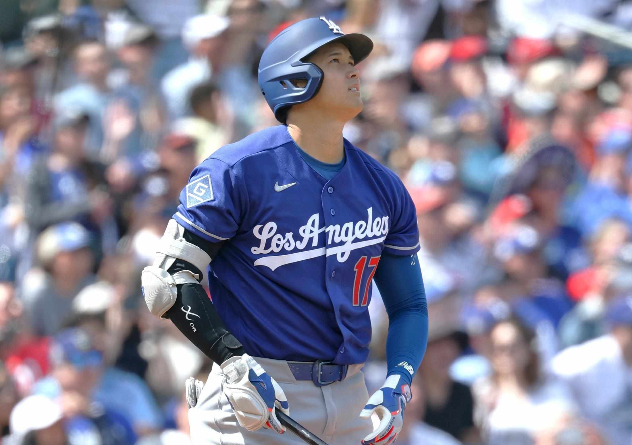 大谷翔平がついに今季1号！開幕7戦、28打席目　元巨人マイコラスから確信歩きの同点3ラン、連続試合出塁は自己最長「38」に（TBS NEWS DIG Powered by JNN）